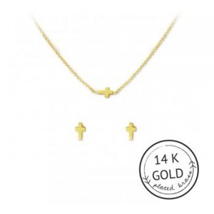 Faith in Fashion Necklace & Earring Set (GOLD)