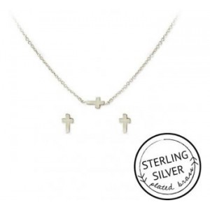 Faith in Fashion Necklace & Earring Set (SILVER)