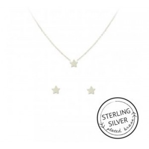 Starry Eyed Necklace & Earring Set (SILVER)