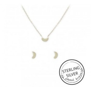 Moon-umental Necklace & Earring Set (SILVER)